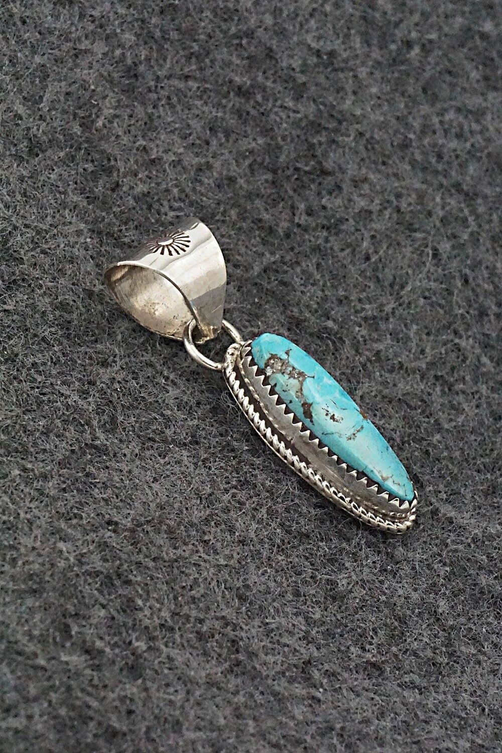 Turquoise & Sterling Silver Pendant - Ernest Hawthorne