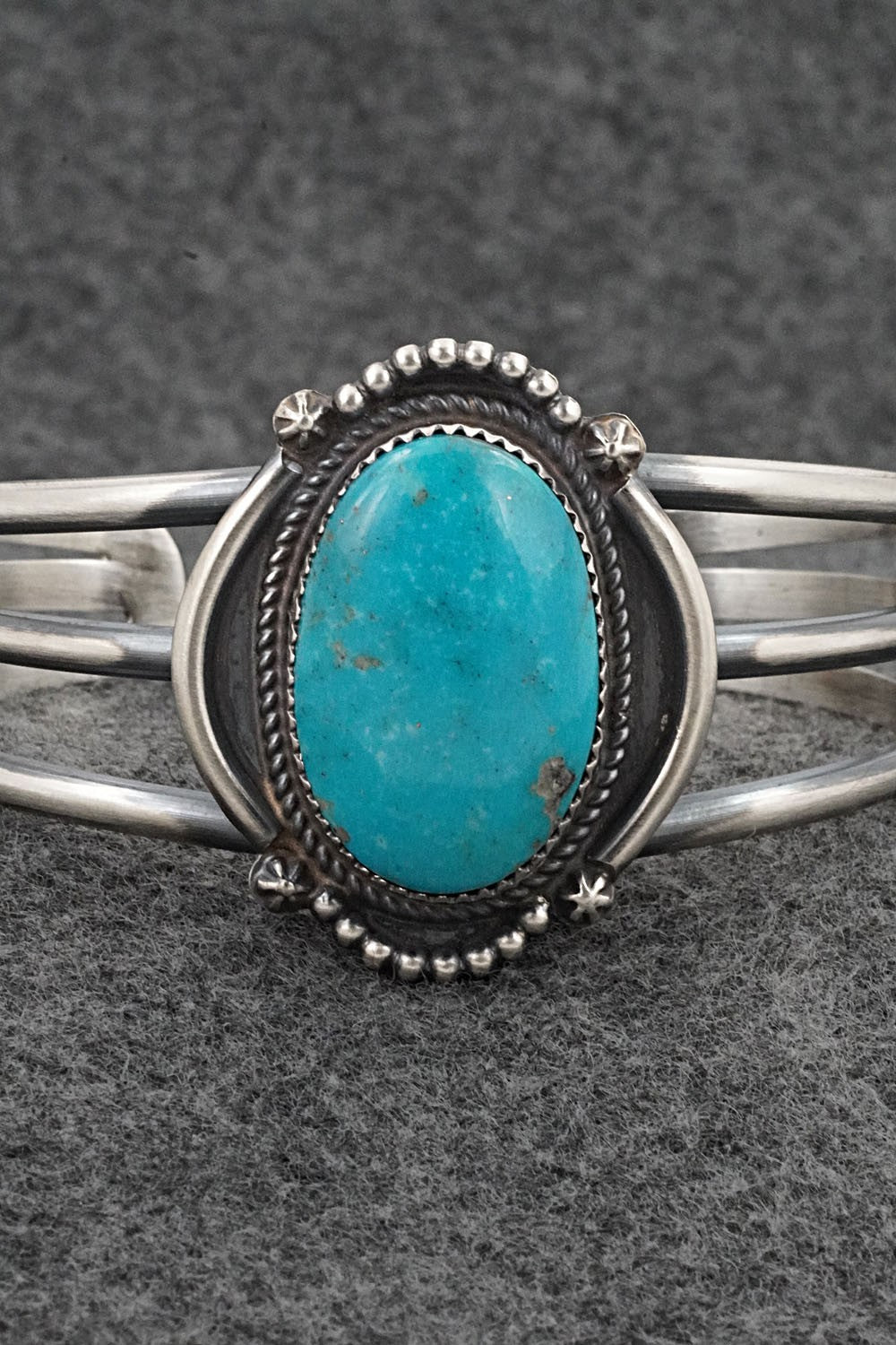 Turquoise & Sterling Silver Bracelet - Leslie Nez