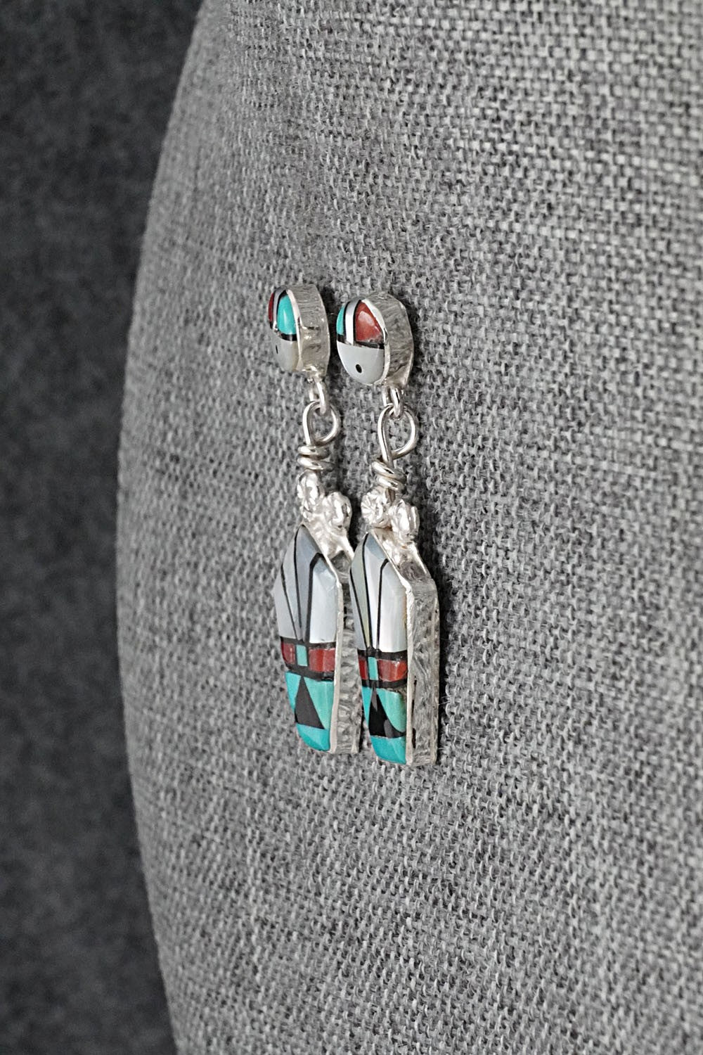 Multi Stone Inlay & Sterling Silver Earrings - Ola Eriacho