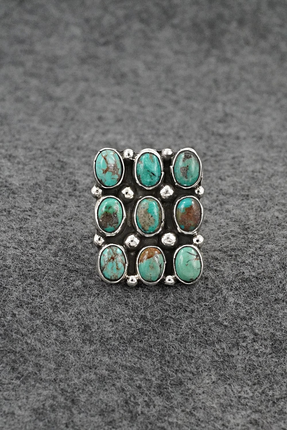 Turquoise & Sterling Silver Ring - Priscilla Reeder - Size 8