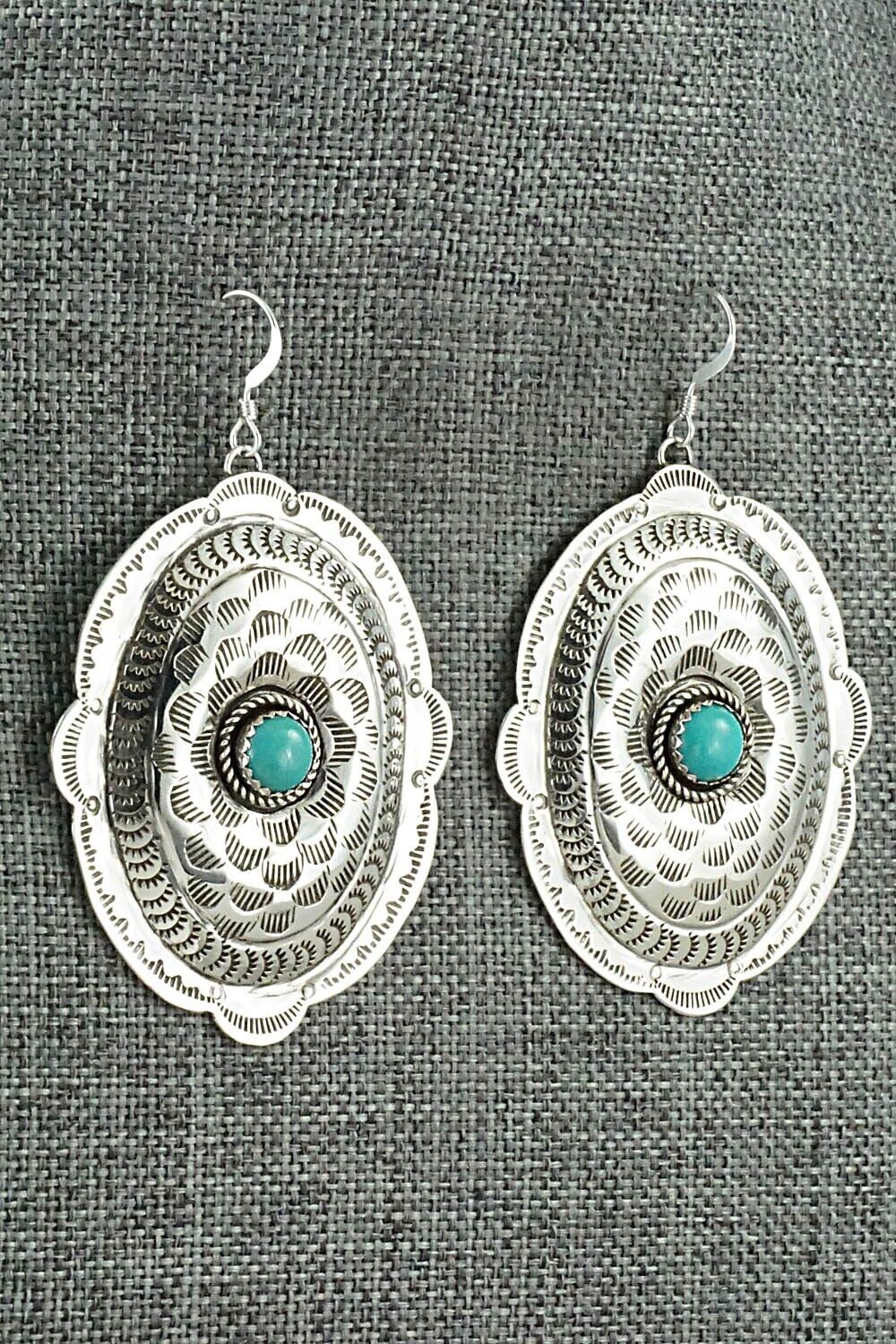 Turquoise and Sterling Silver Earrings - Jimmie James