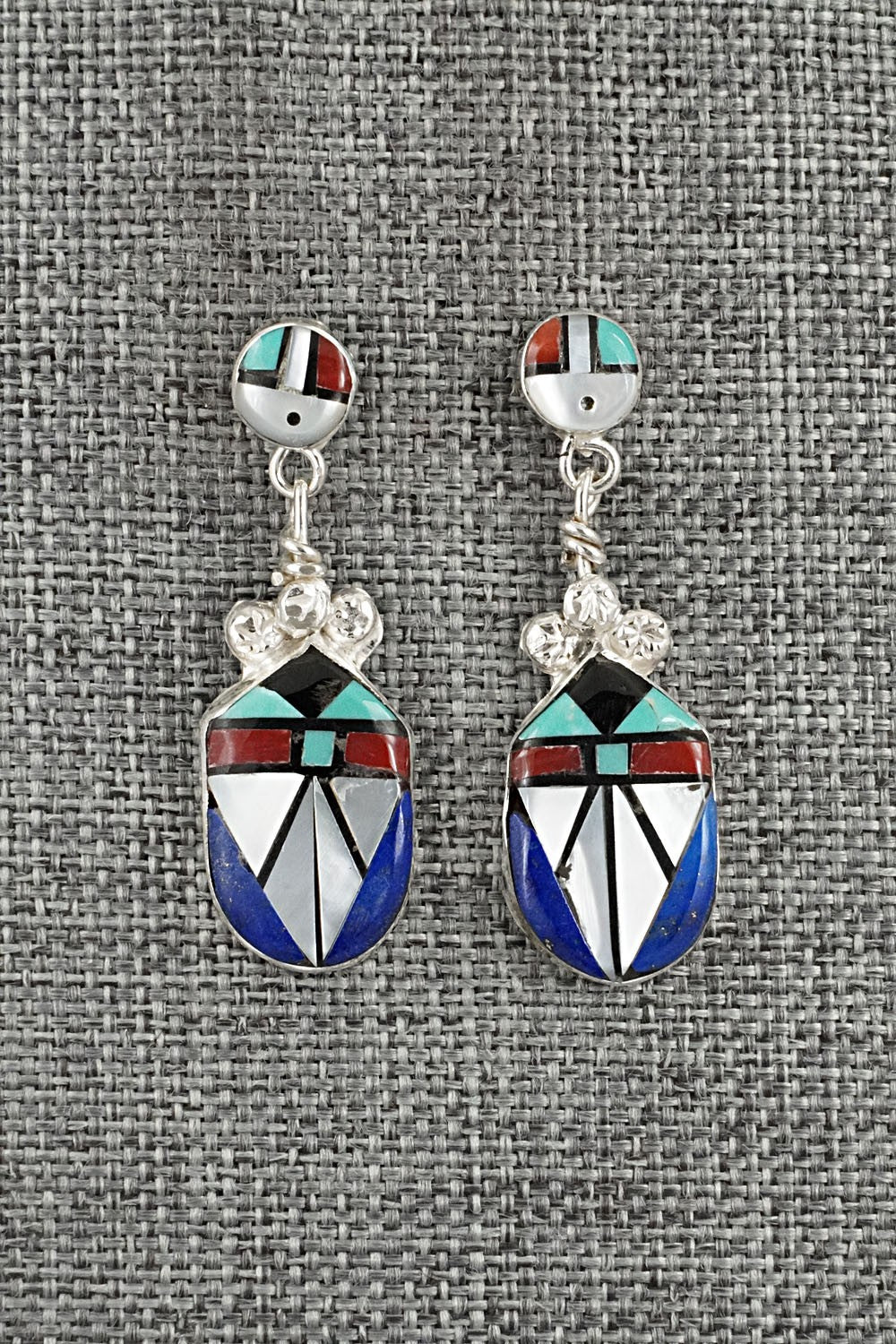 Multi Stone Inlay & Sterling Silver Earrings - Ola Eriacho