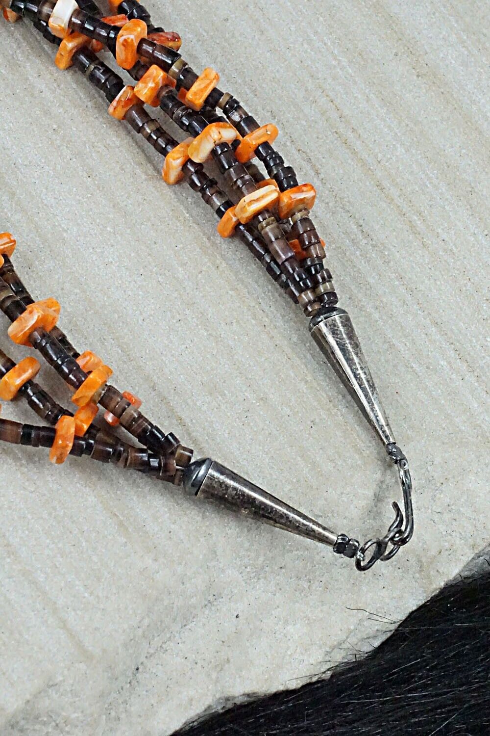 Shell, Spiny Oyster and Sterling Silver Necklace - Irene Lavato