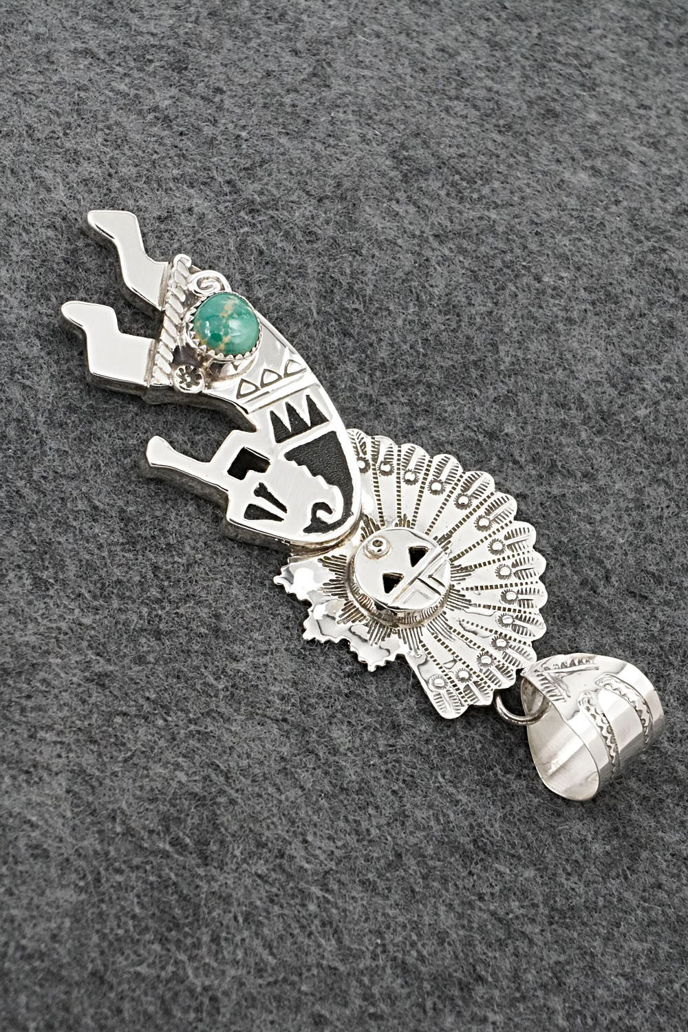 Turquoise & Sterling Silver Pendant - Alonzo Mariano