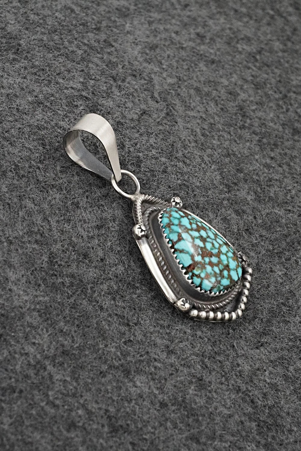 Turquoise & Sterling Silver Pendant - Leslie Nez