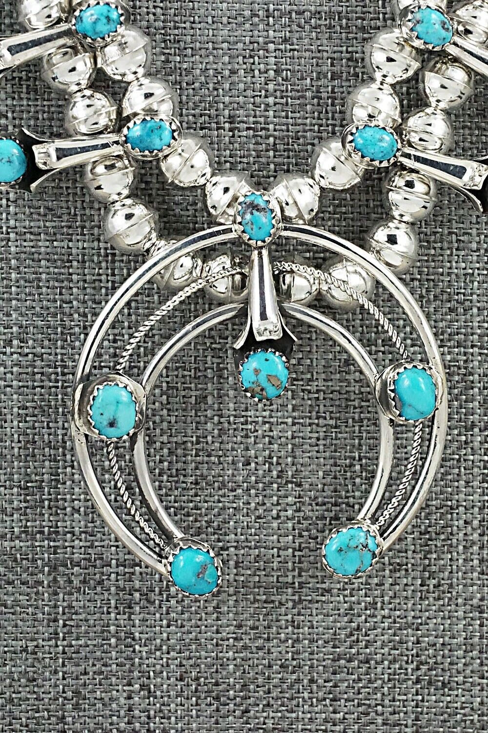 Turquoise & Sterling Silver Squash Blossom Set - Phil Garcia