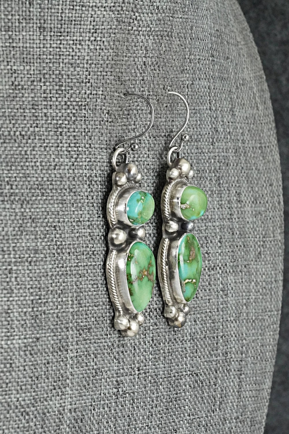 Turquoise & Sterling Silver Necklace and Earrings Set - Kathleen Livingston