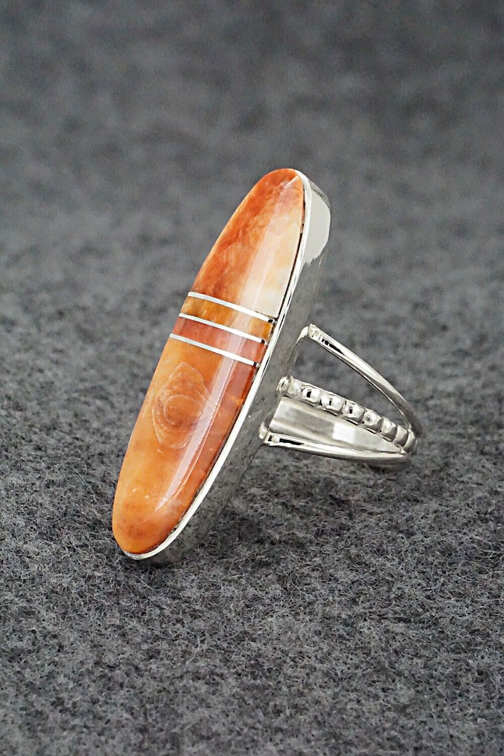 Spiny Oyster & Sterling Silver Ring - Harold Smith - Size 8.25