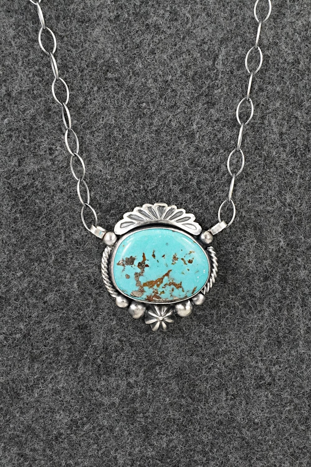 Turquoise & Sterling Silver Necklace - Mark Yazzie