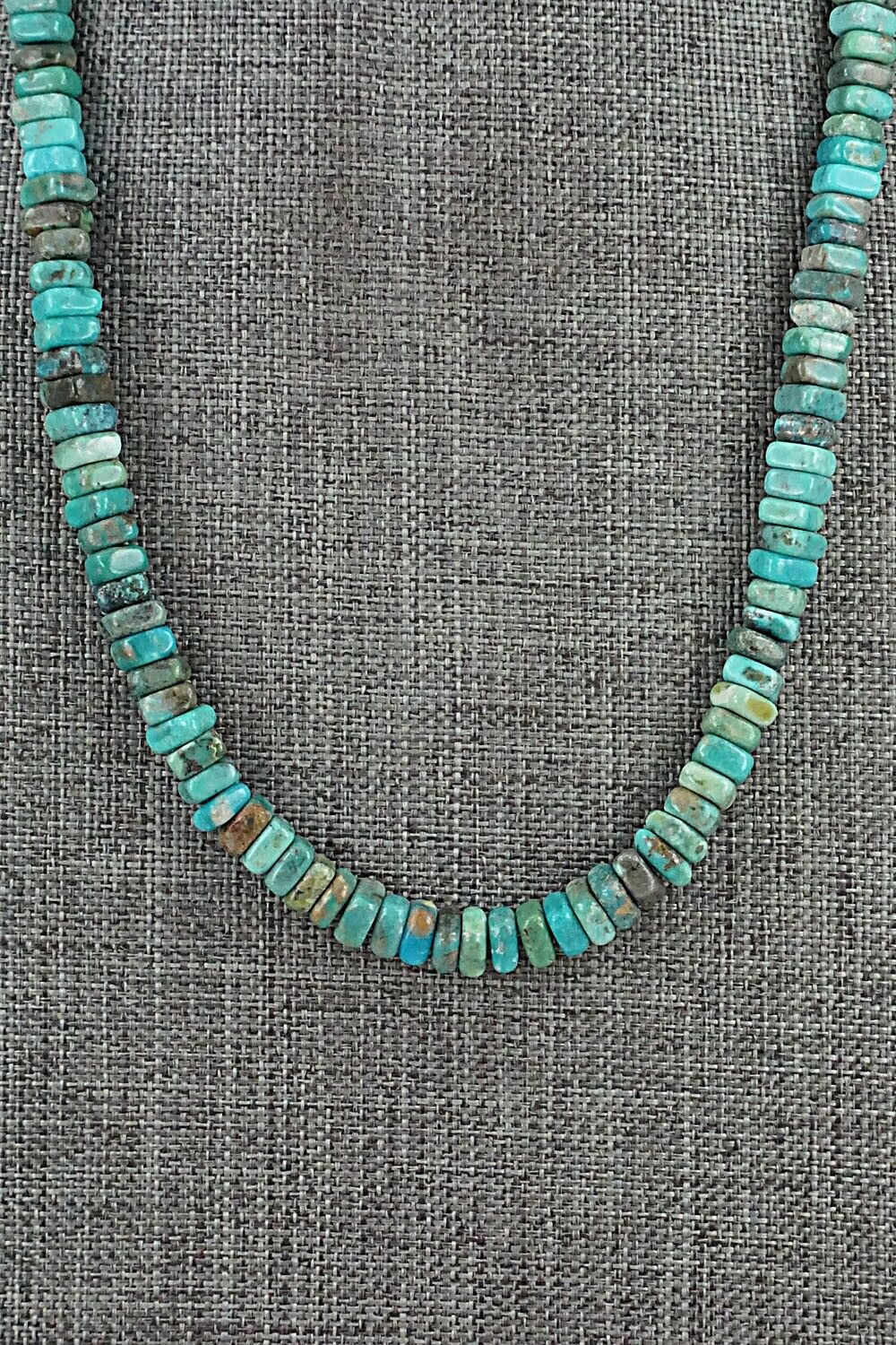 Turquoise & Sterling Silver Necklace 18" - Doreen Jake