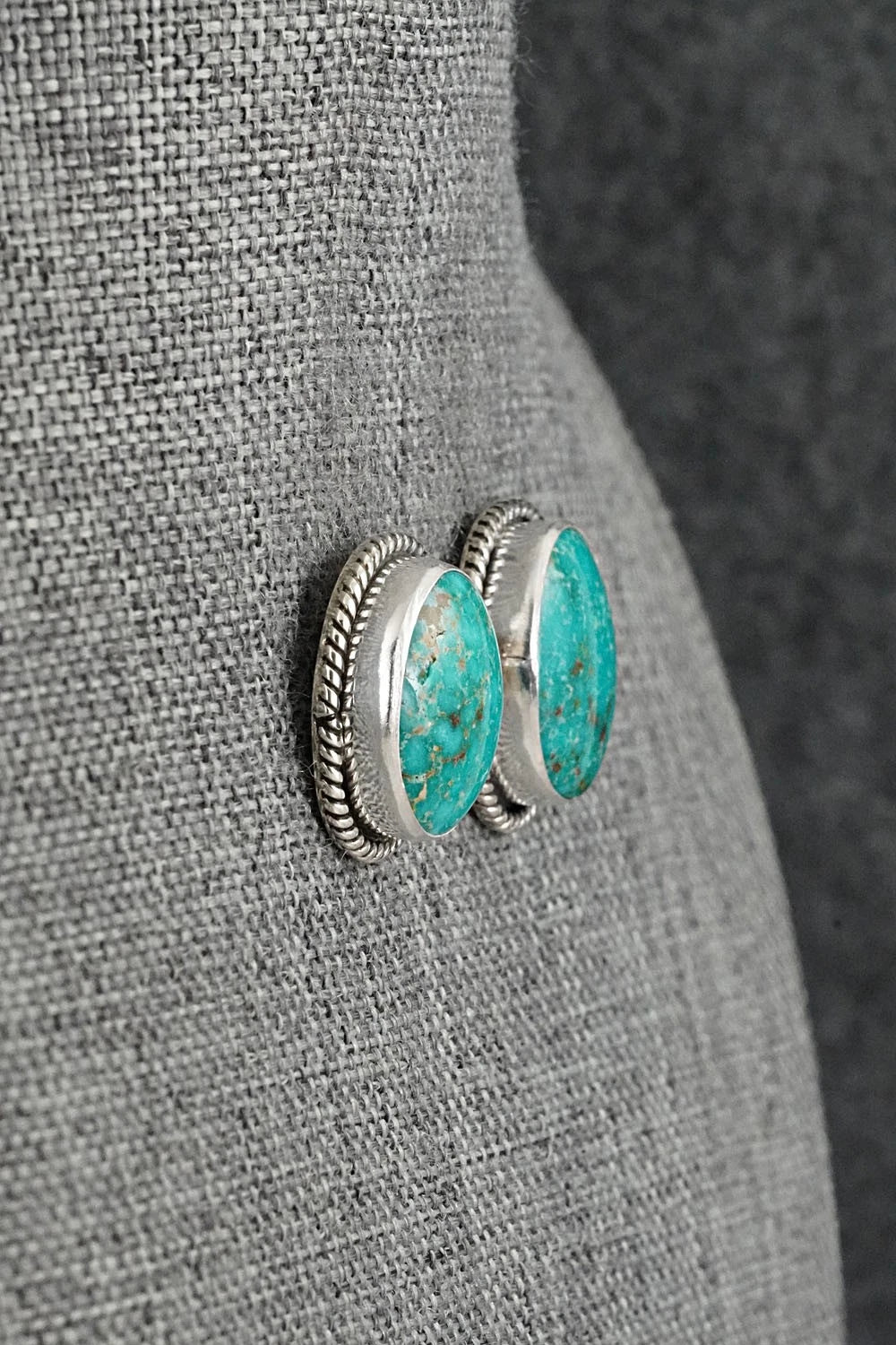 Turquoise & Sterling Silver Earrings - Eugene Gruber