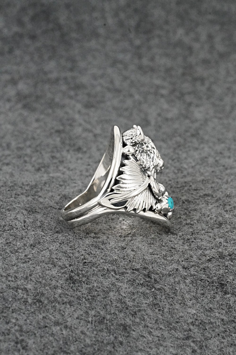 Turquoise & Sterling Silver Ring - Darrell Morgan - Size 10