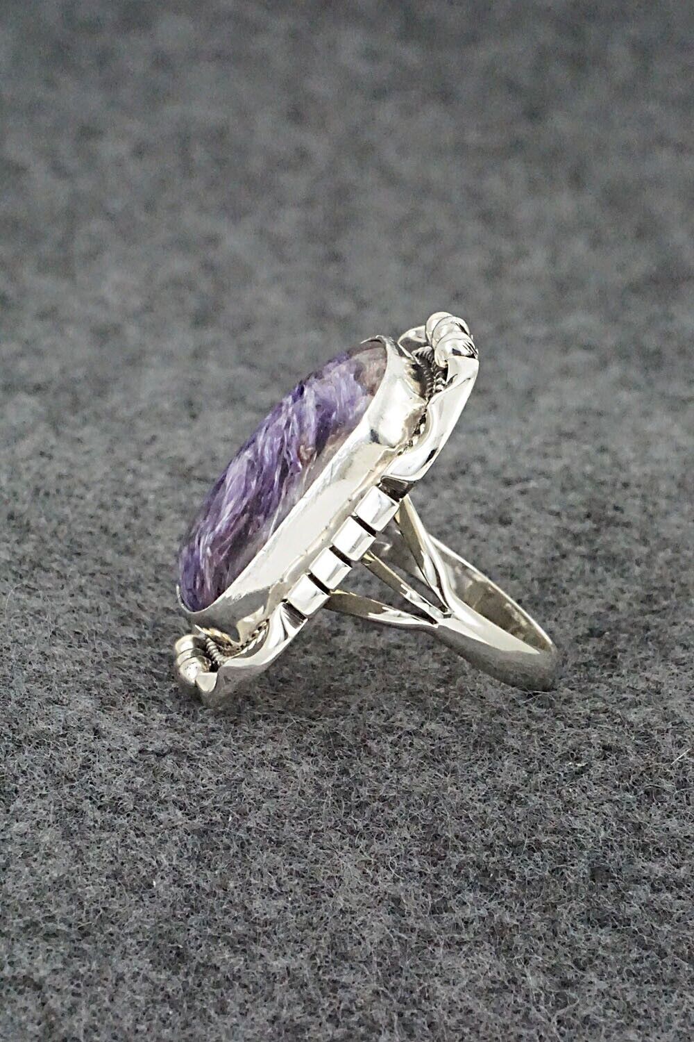 Charoite & Sterling Silver Ring - Samuel Yellowhair - Size 6.75
