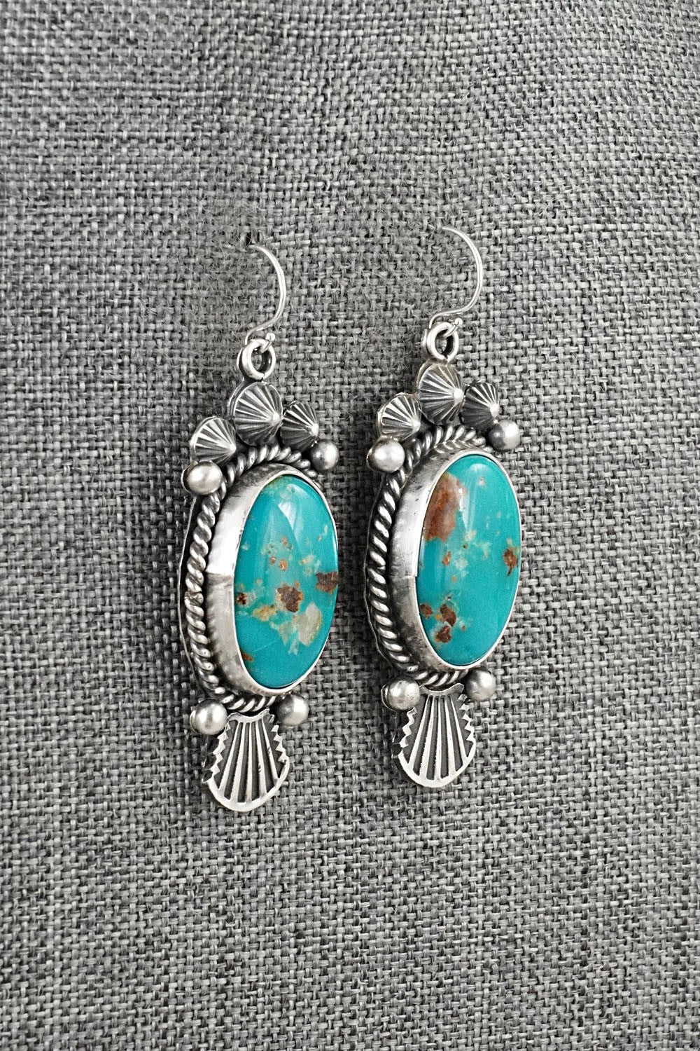 Turquoise & Sterling Silver Earrings - Michael Calladitto