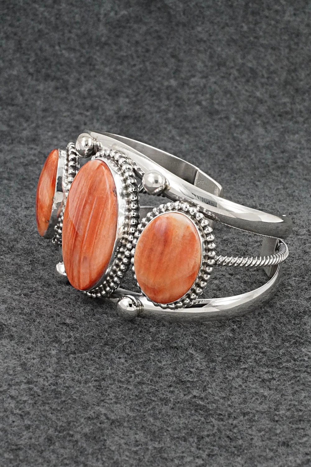 Spiny Oyster & Sterling Silver Bracelet - Kathleen Livingston