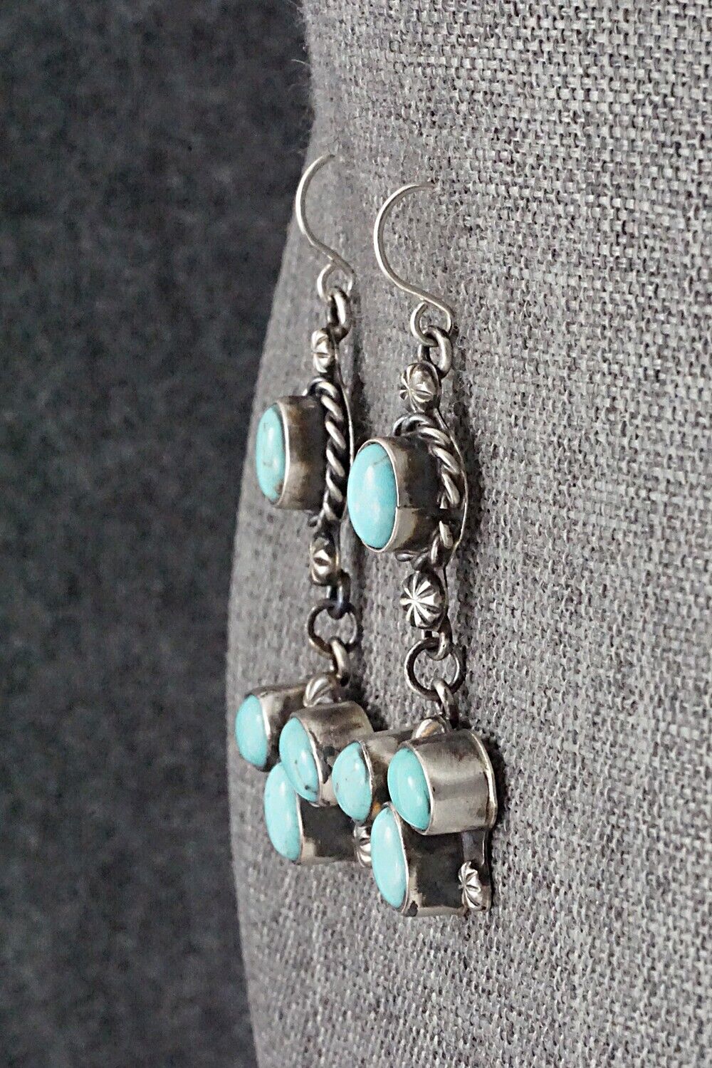 Turquoise & Sterling Silver Earrings - Wilson Dawes