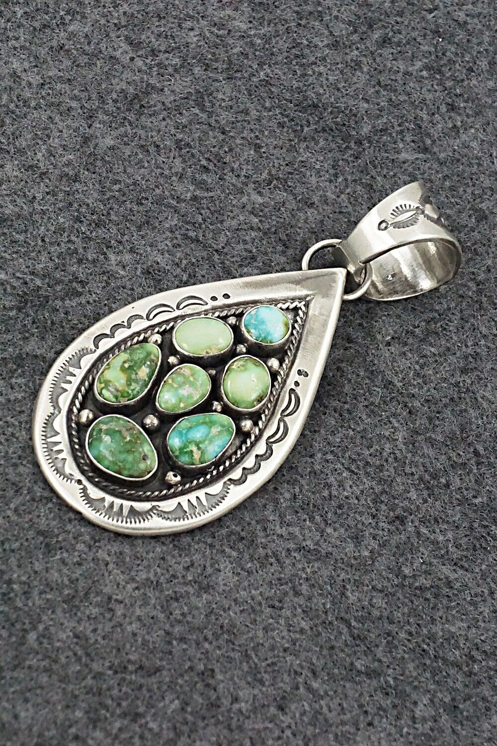 Turquoise & Sterling Silver Pendant - Samuel Yellowhair