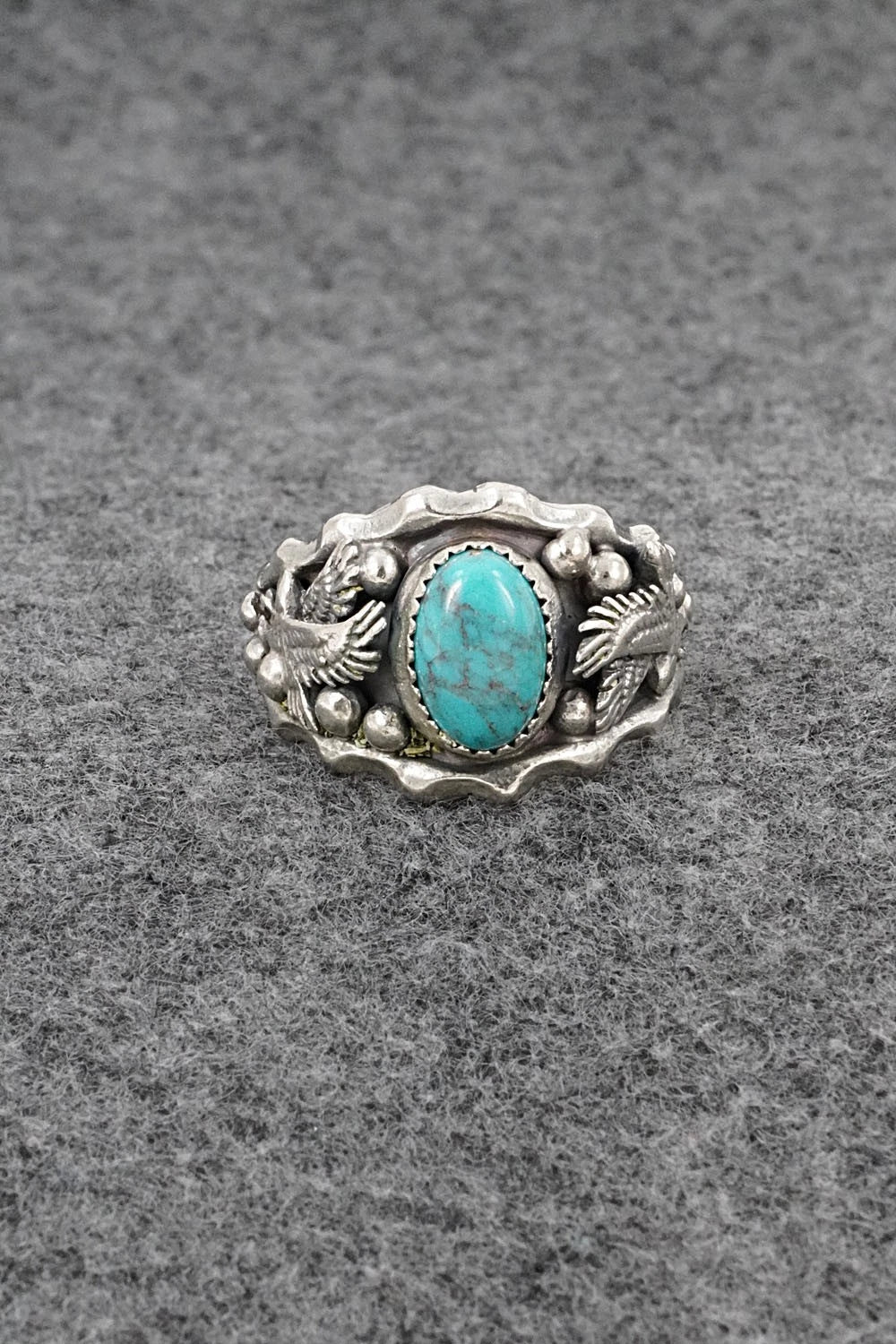 Turquoise & Sterling Silver Ring - Genevieve Francisco - Size 11.5