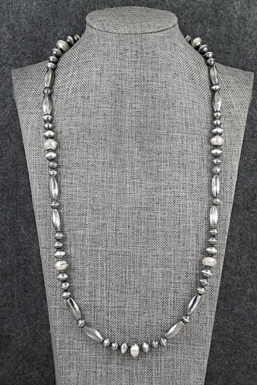 Sterling Silver Navajo Pearl Necklace 24" - Vintage