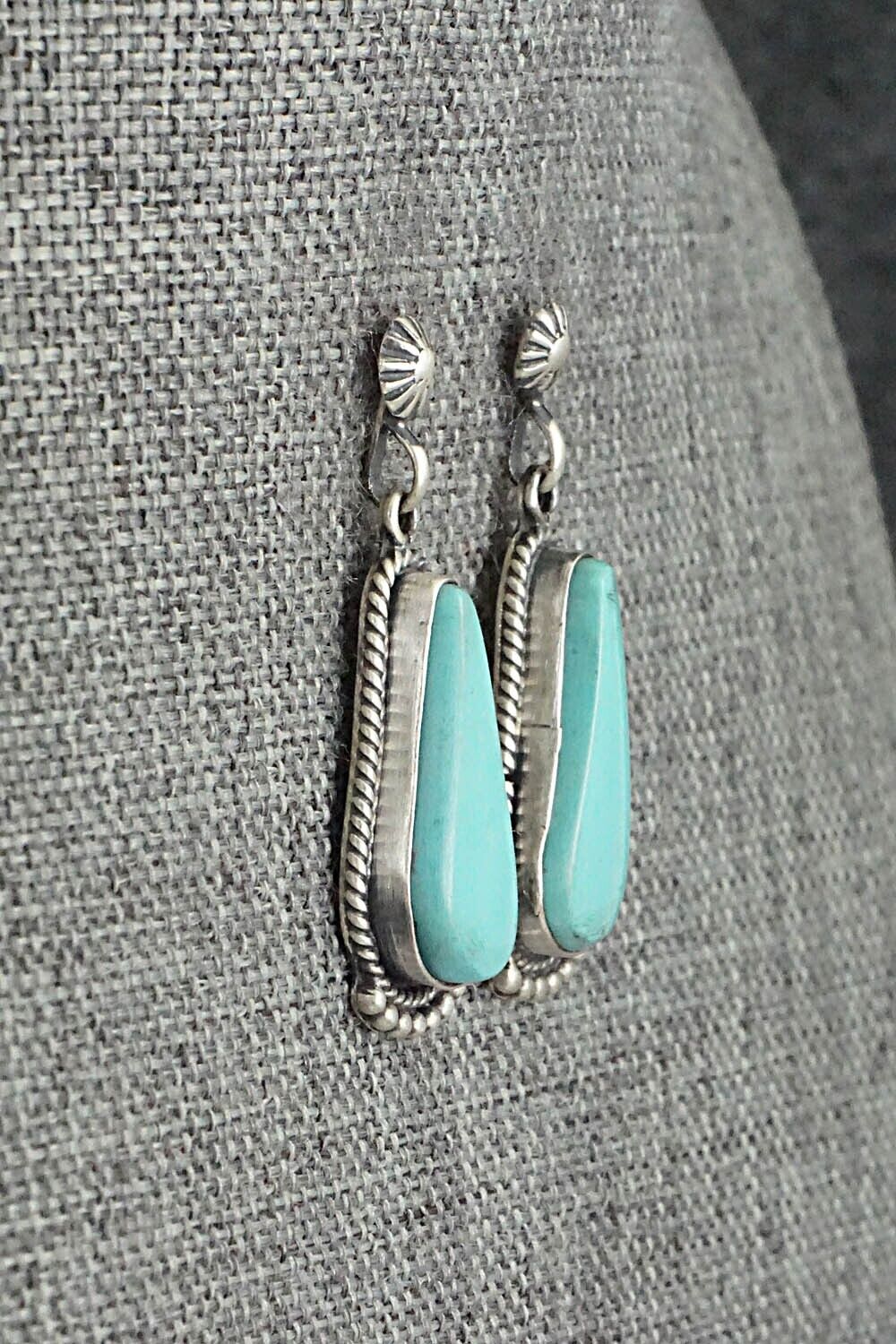 Turquoise & Sterling Silver Earrings - Verley Betone