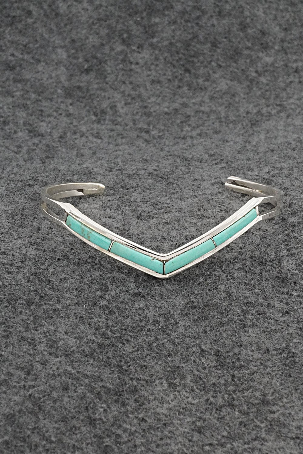 Turquoise & Sterling Silver Inlay Bracelet - Jamie Johnson