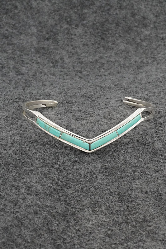 Turquoise & Sterling Silver Inlay Bracelet - Jamie Johnson