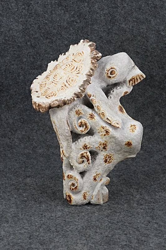 Turtle & Octopus Zuni Fetish Carving - Maxx Laate