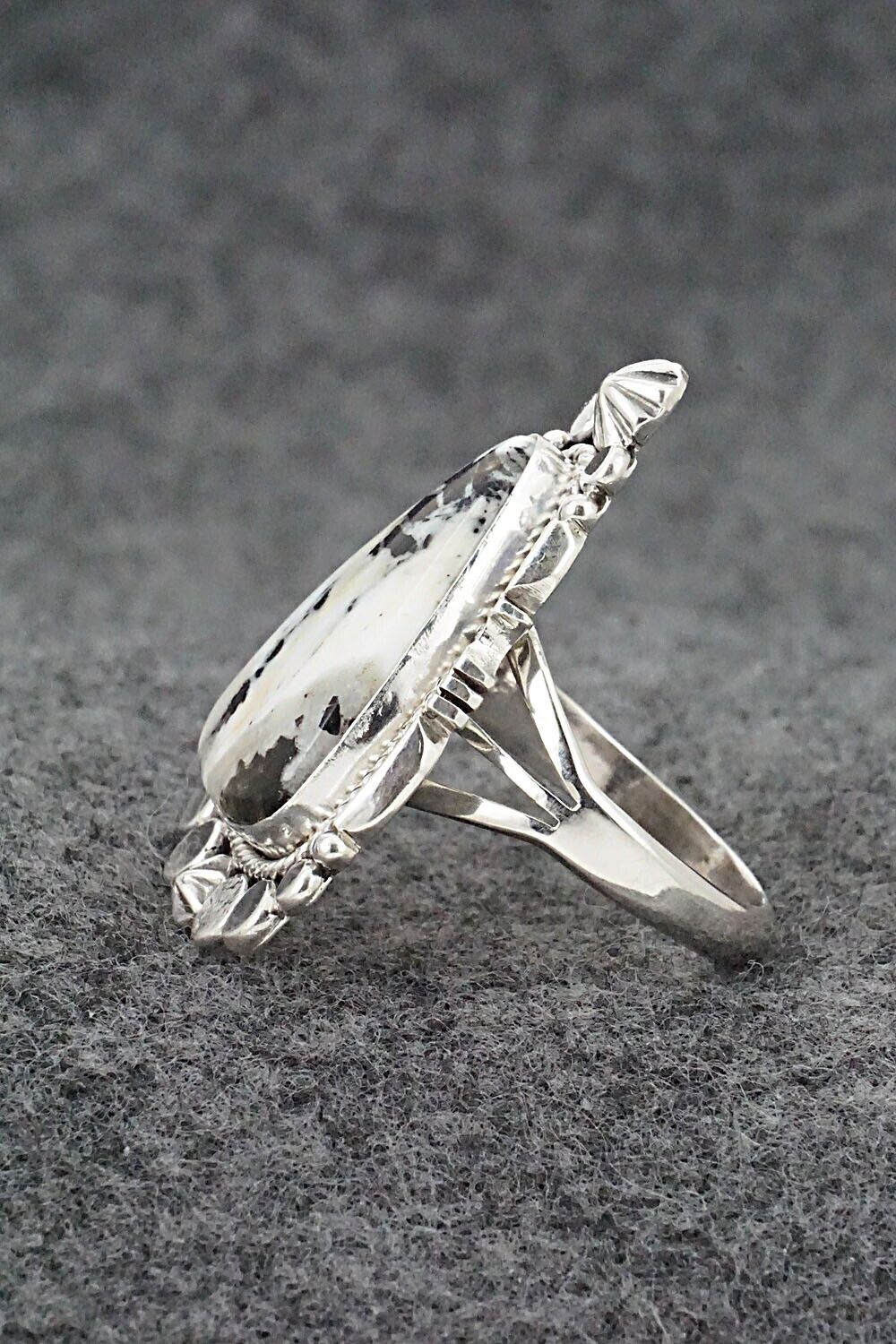 White Buffalo & Sterling Silver Ring - Daniel Benally - Size 10