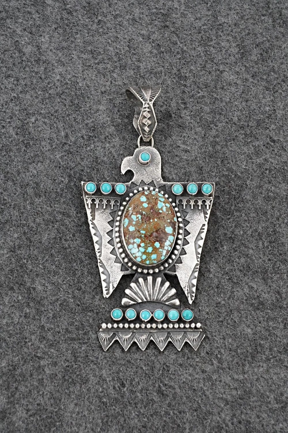 Turquoise & Sterling Silver Pendant - Shawn Cayatineto