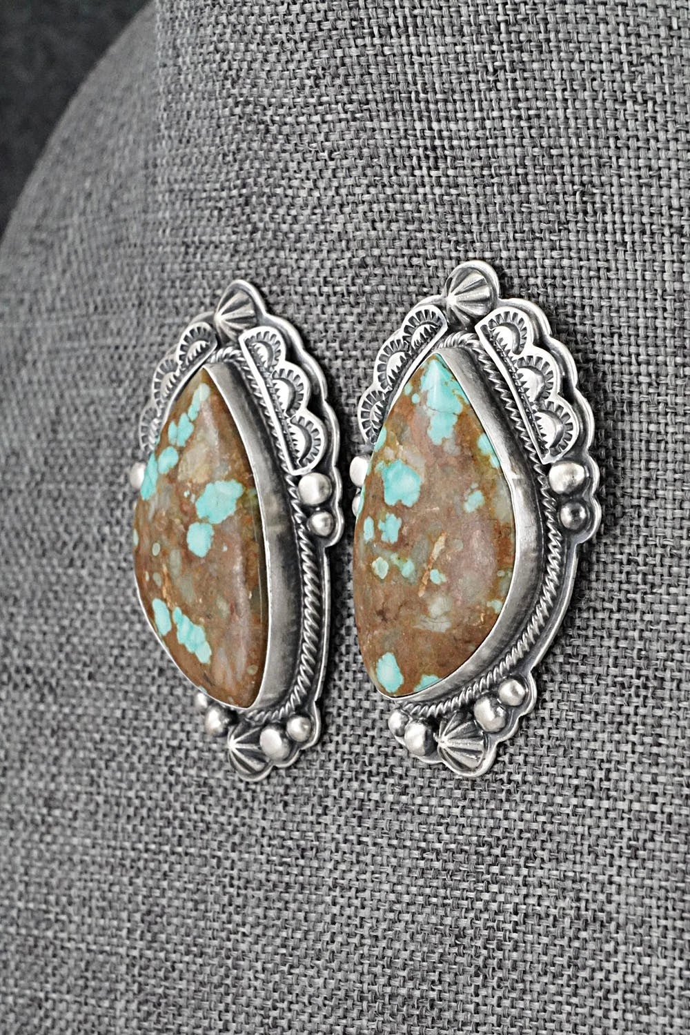 Turquoise & Sterling Silver Necklace and Earrings Set - Randy Boyd