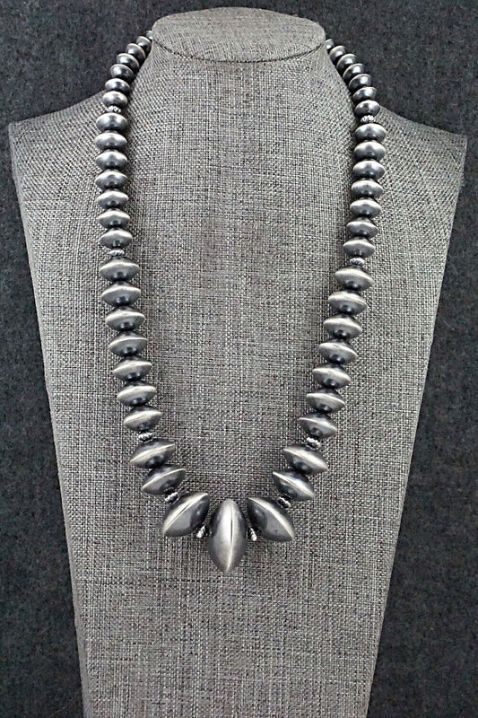 Sterling Silver Navajo Pearl Necklace 20" - Tonisha Haley