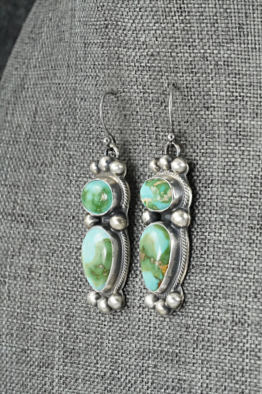 Turquoise & Sterling Silver Necklace and Earrings Set - Kathleen Livingston