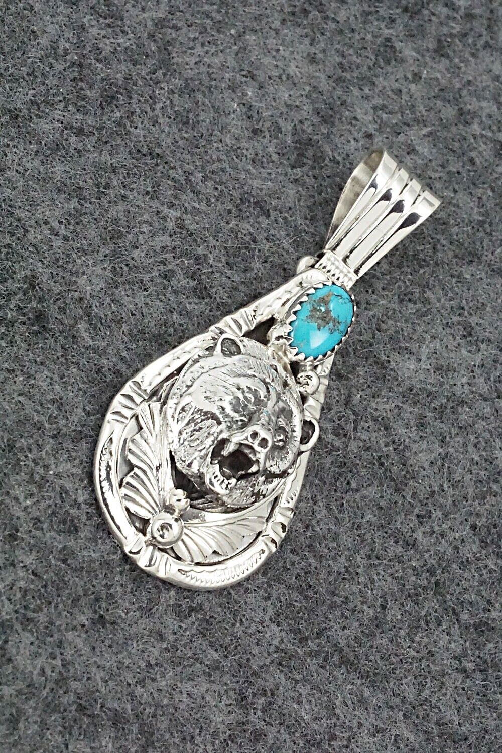 Turquoise & Sterling Silver Pendant - Henry Attakai