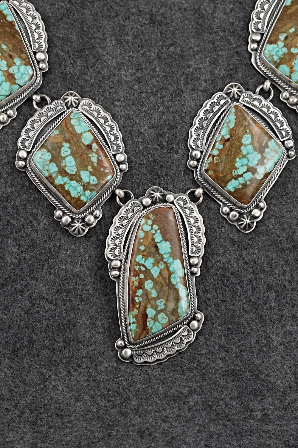 Turquoise & Sterling Silver Necklace and Earrings Set - Randy Boyd