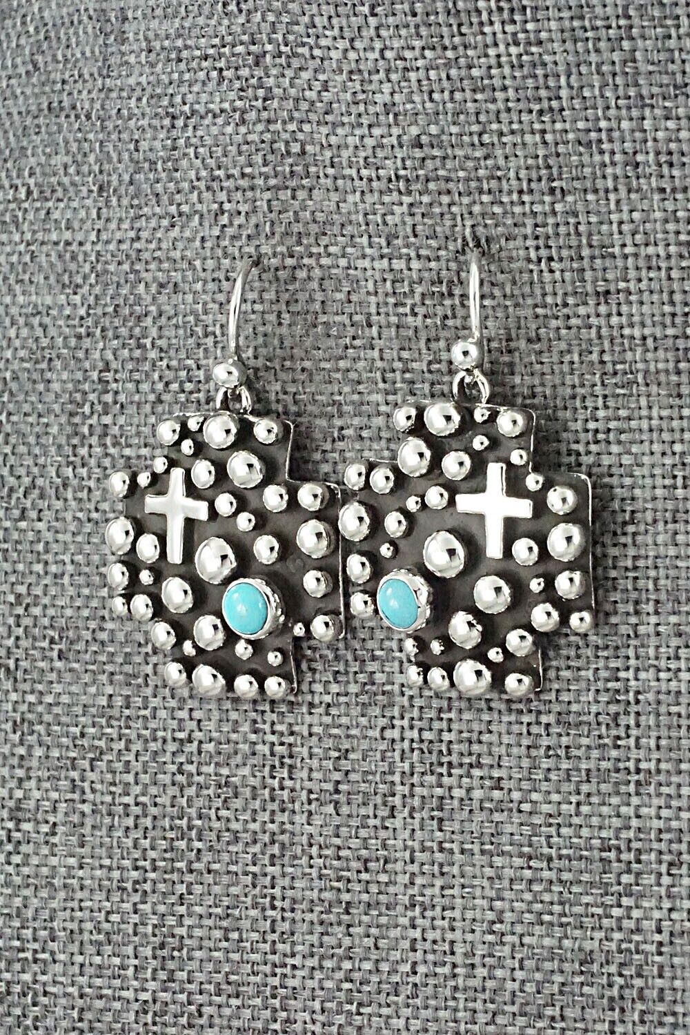 Turquoise & Sterling Silver Earrings - Akee Douglas