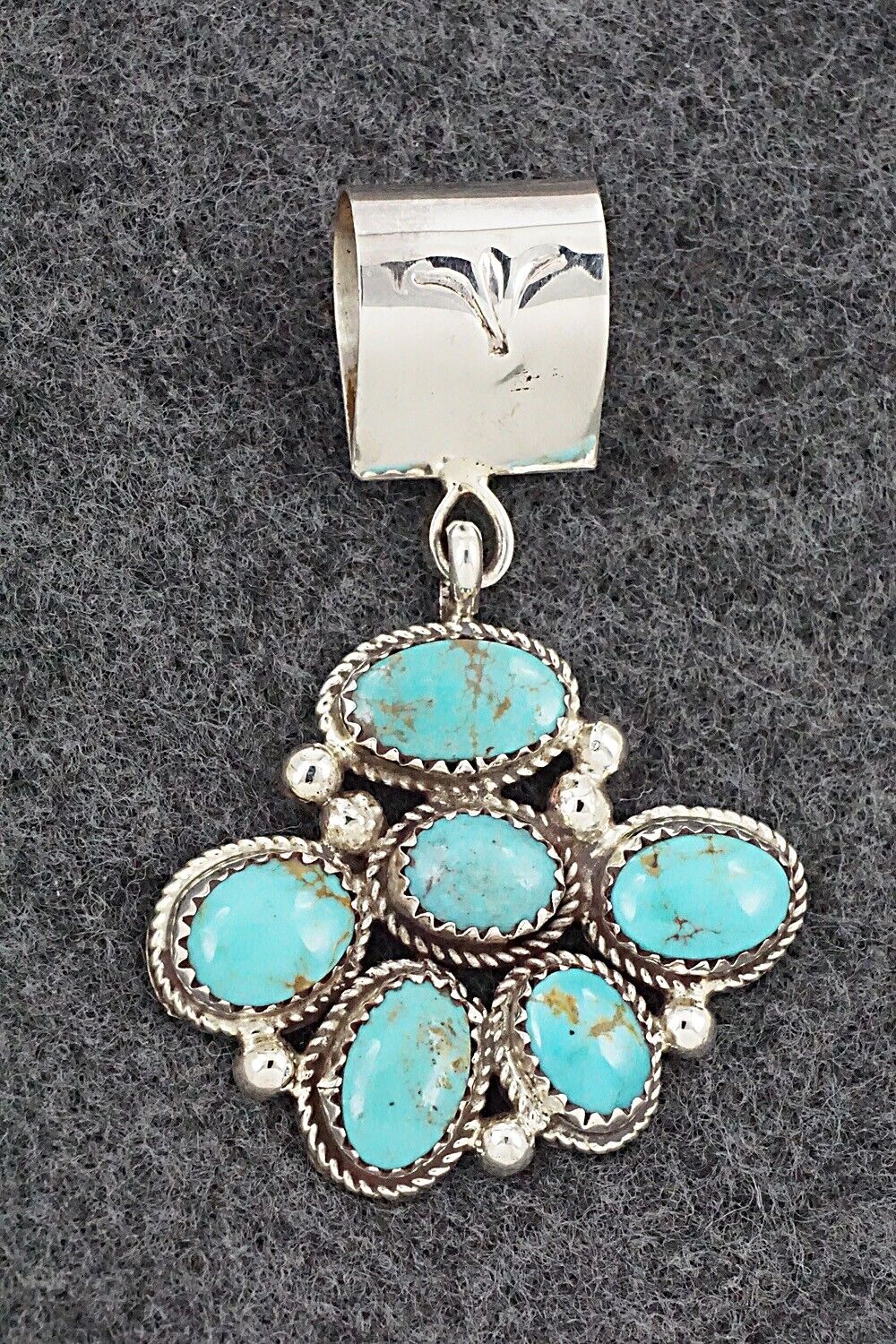 Turquoise & Sterling Silver Pendant - Ernest Hawthorne