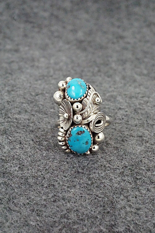 Turquoise & Sterling Silver Ring - Max Calladitto - Size 7