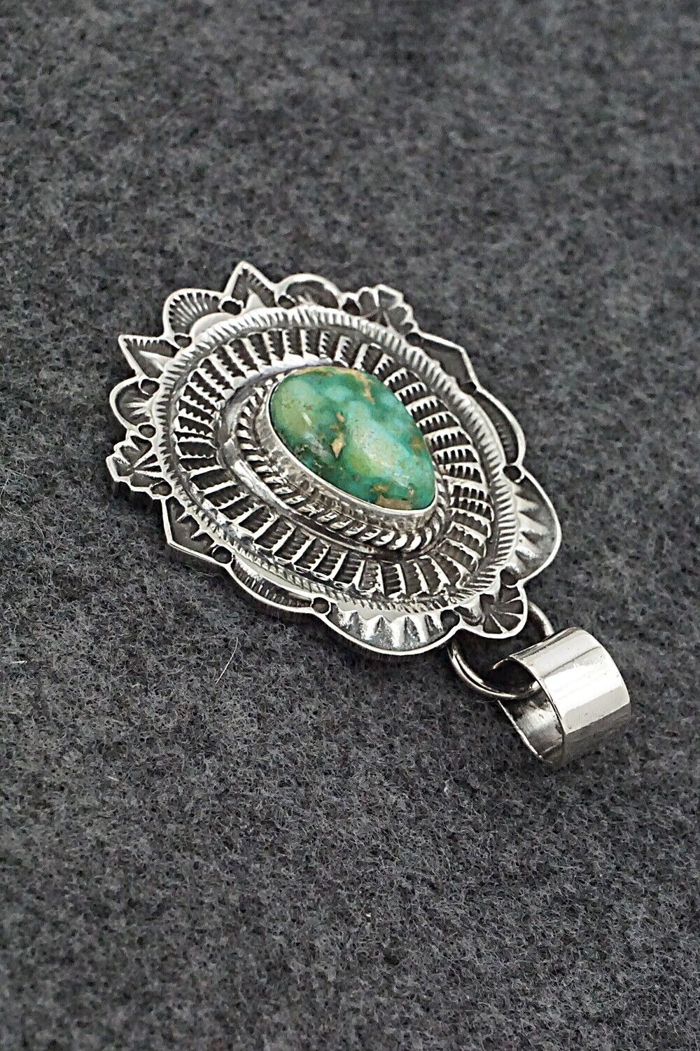 Turquoise & Sterling Silver Pendant - Leonard Maloney