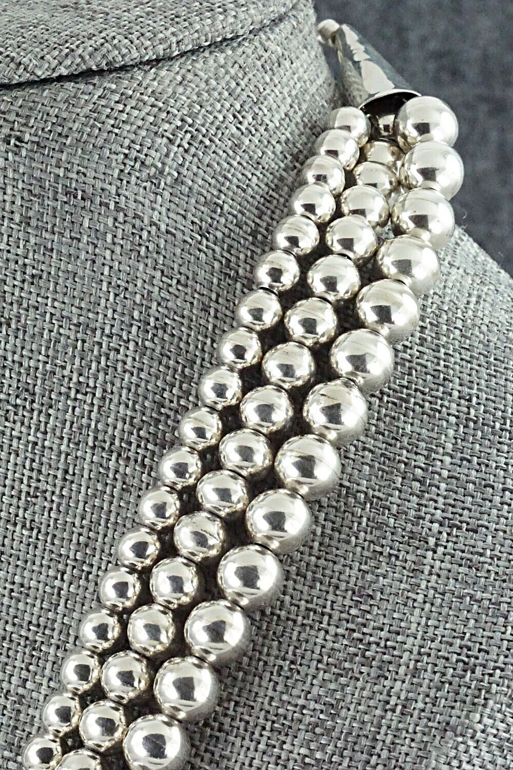 Sterling Silver Navajo Pearl Necklace - Dorinda Mariano
