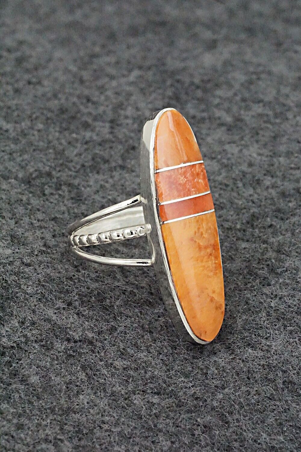 Spiny Oyster & Sterling Silver Ring - Harold Smith - Size 8.5