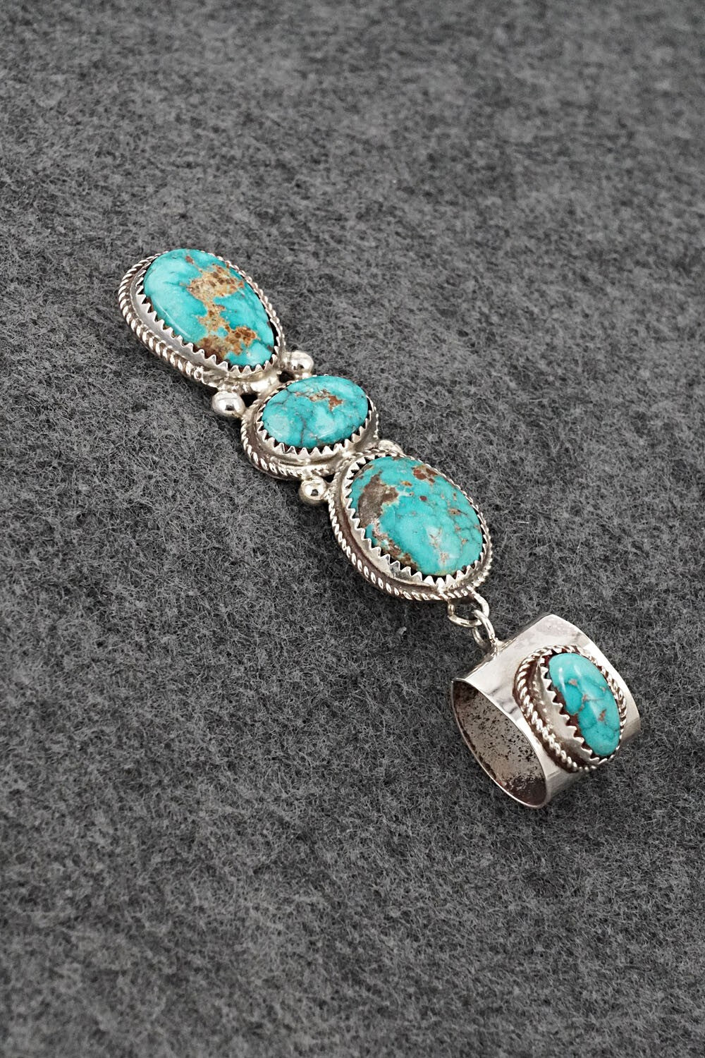Turquoise & Sterling Silver Pendant - Ernest Hawthorne