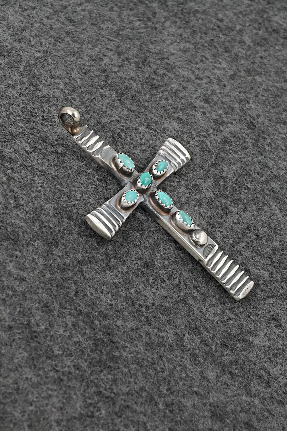 Turquoise & Sterling Silver Pendant - Martha Cayatineto