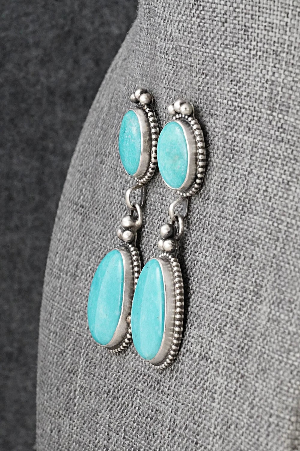 Turquoise & Sterling Silver Earrings - Betty Tom
