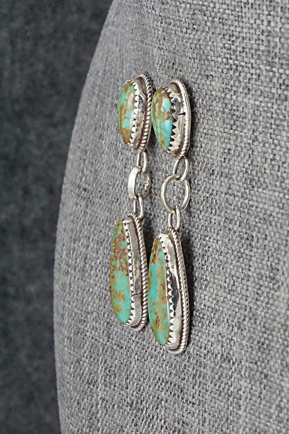 Turquoise & Sterling Silver Earrings - Ernest Hawthorne