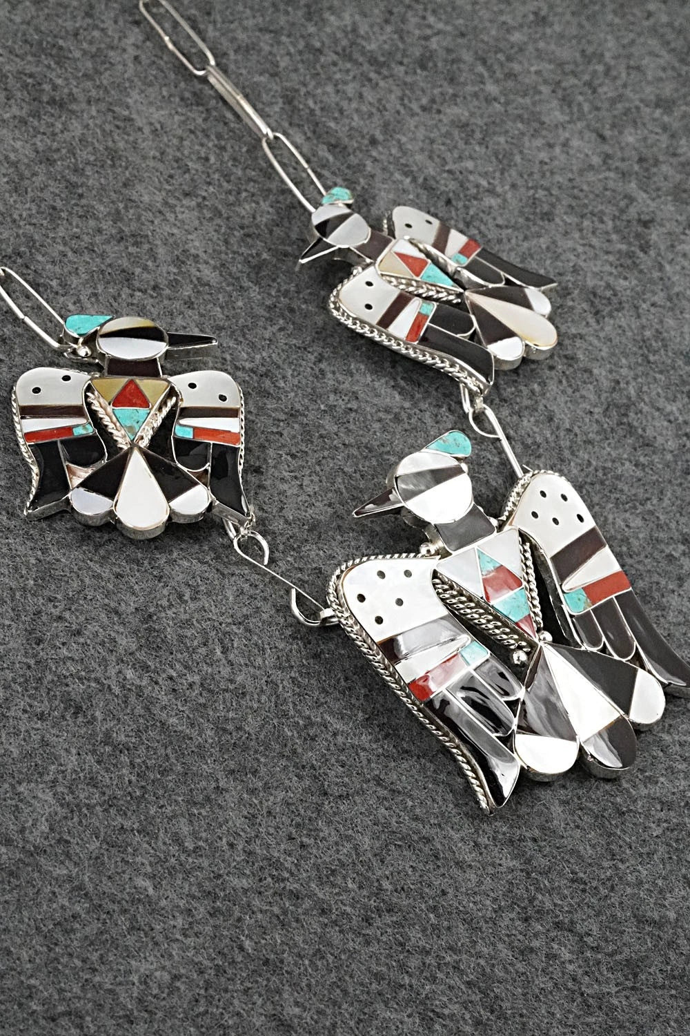 Multi-Stone & Sterling Silver Inlay Necklace Set - Corraine Shack
