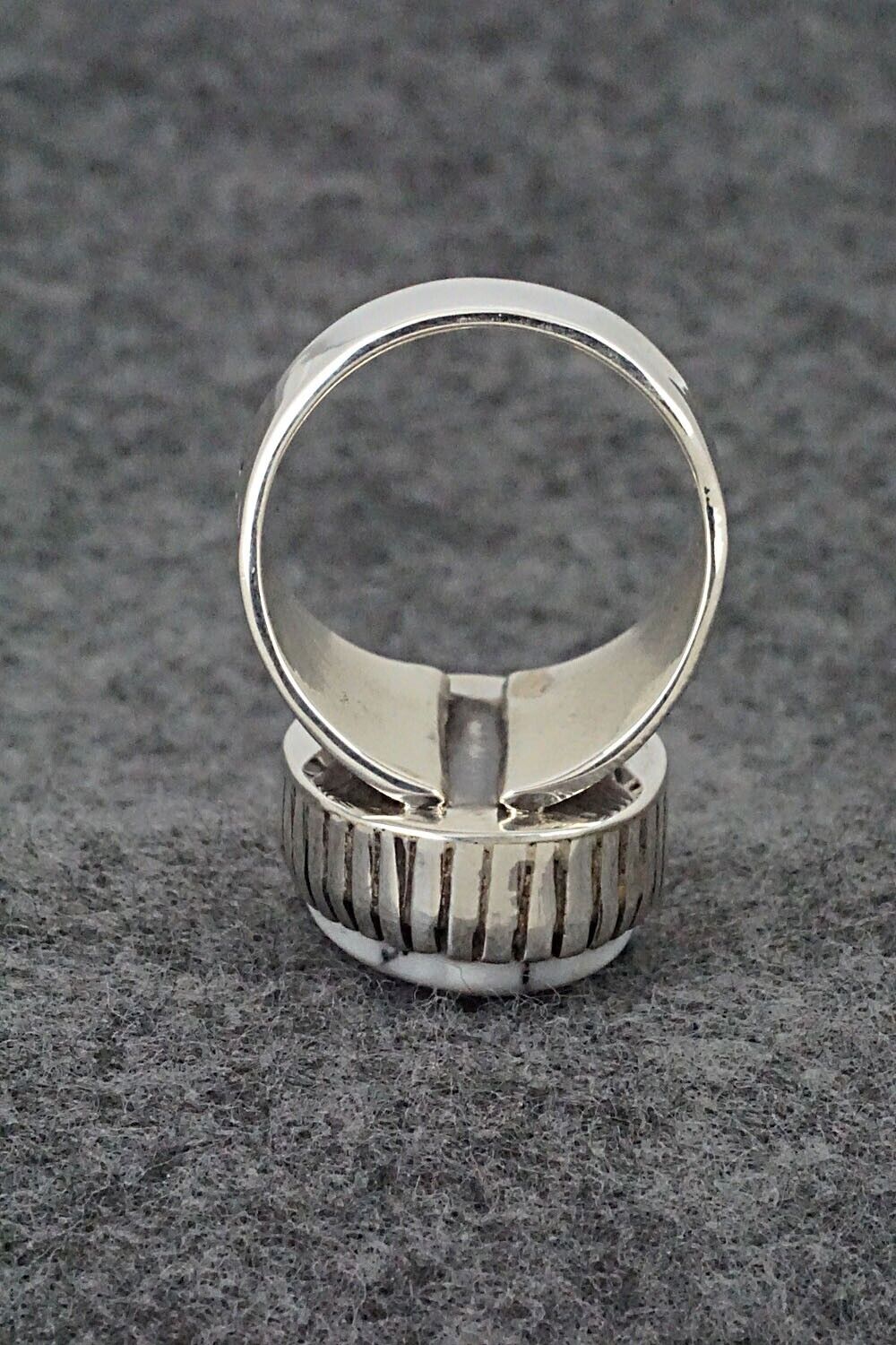 White Buffalo & Sterling Silver Ring - Akee Douglas - Size 11