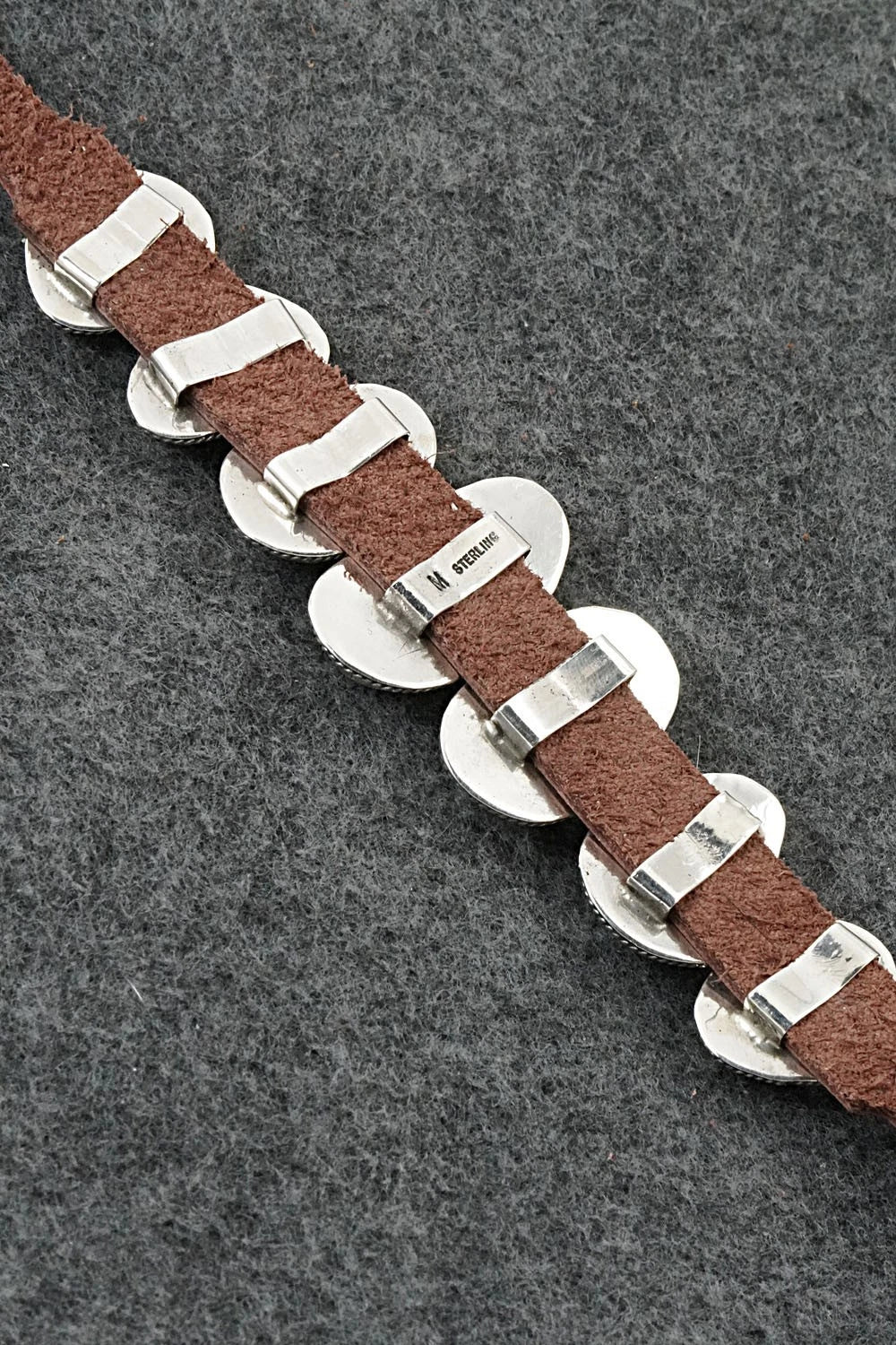 Turquoise, Sterling Silver & Leather Bracelet - Marlene Ramone