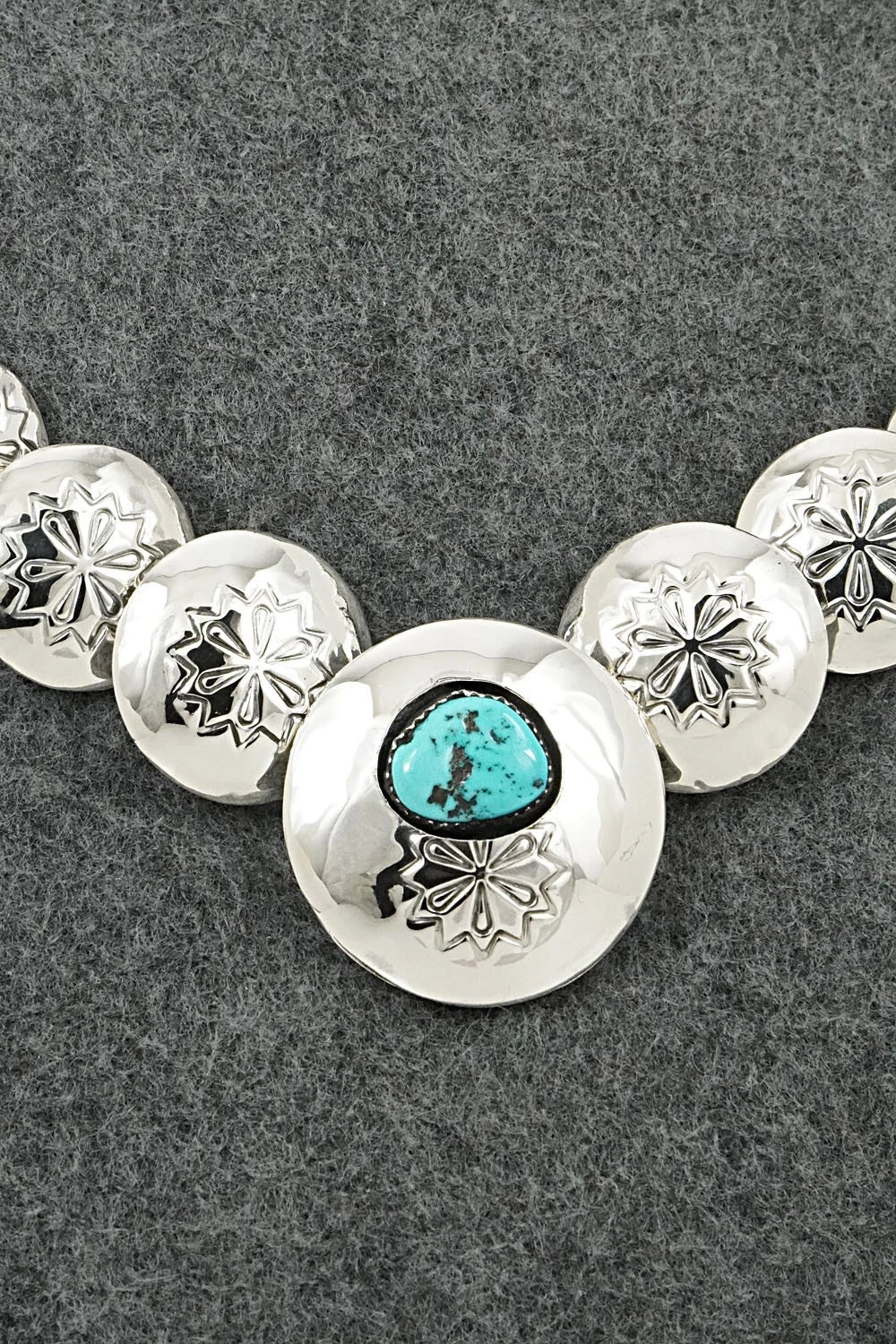 Turquoise Sterling Silver Necklace and Earrings Set - Tim Thompson
