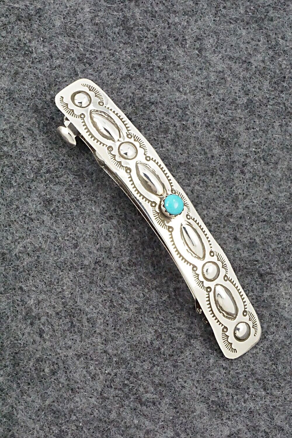 Turquoise & Sterling Silver Hair Barrette - Jennie Blackgoat