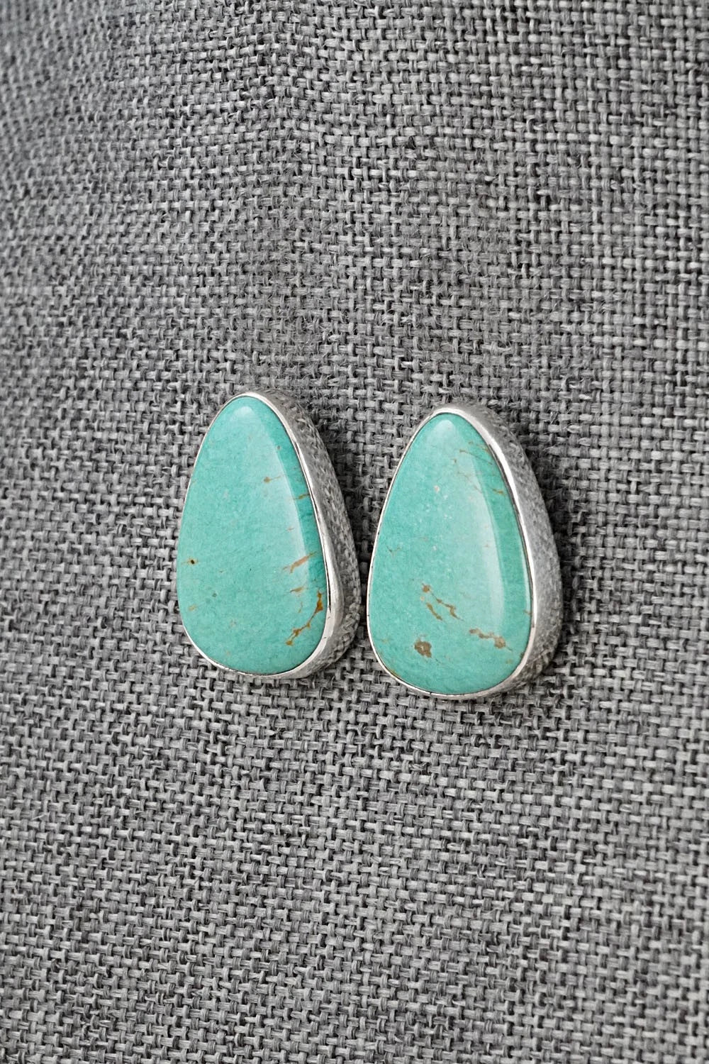 Turquoise & Sterling Silver Earrings - Eugene Gruber